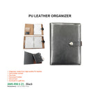 AMS-RM-S 21 - (Black) PU Leather Organizer - Al Masam Stationery LLC