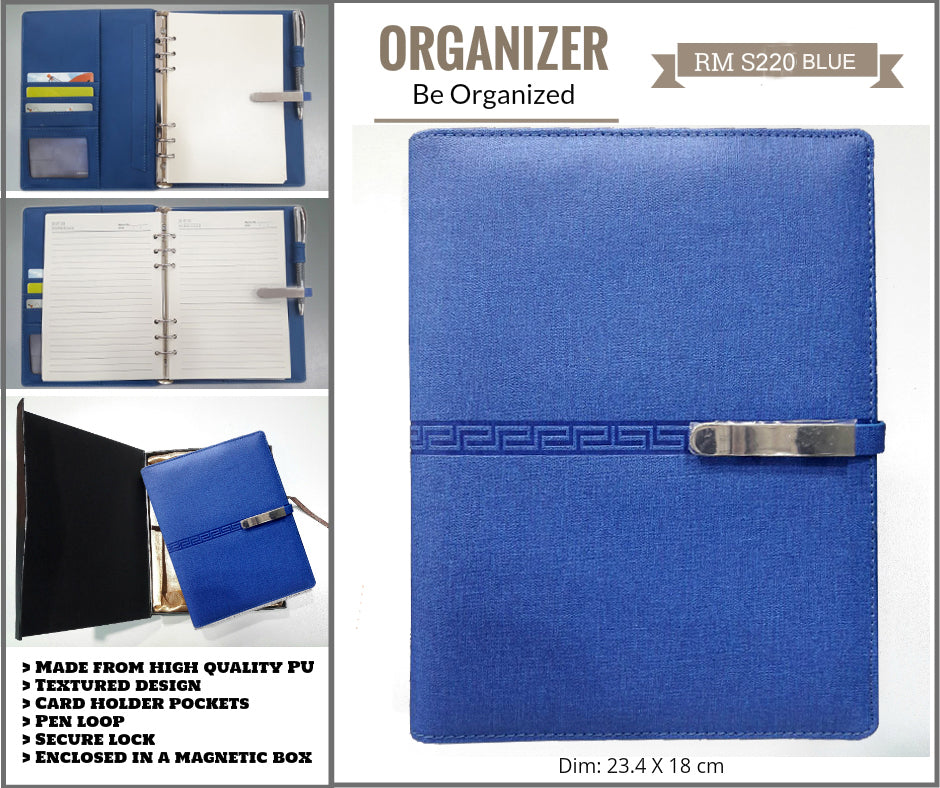 AMS-RM-S-220 - BLUE PU LEATHER ORGANIZER Secondary image