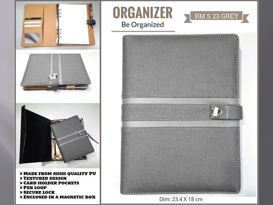 AMS-RM-S 23 - (Grey) PU Leather Organizer Secondary image