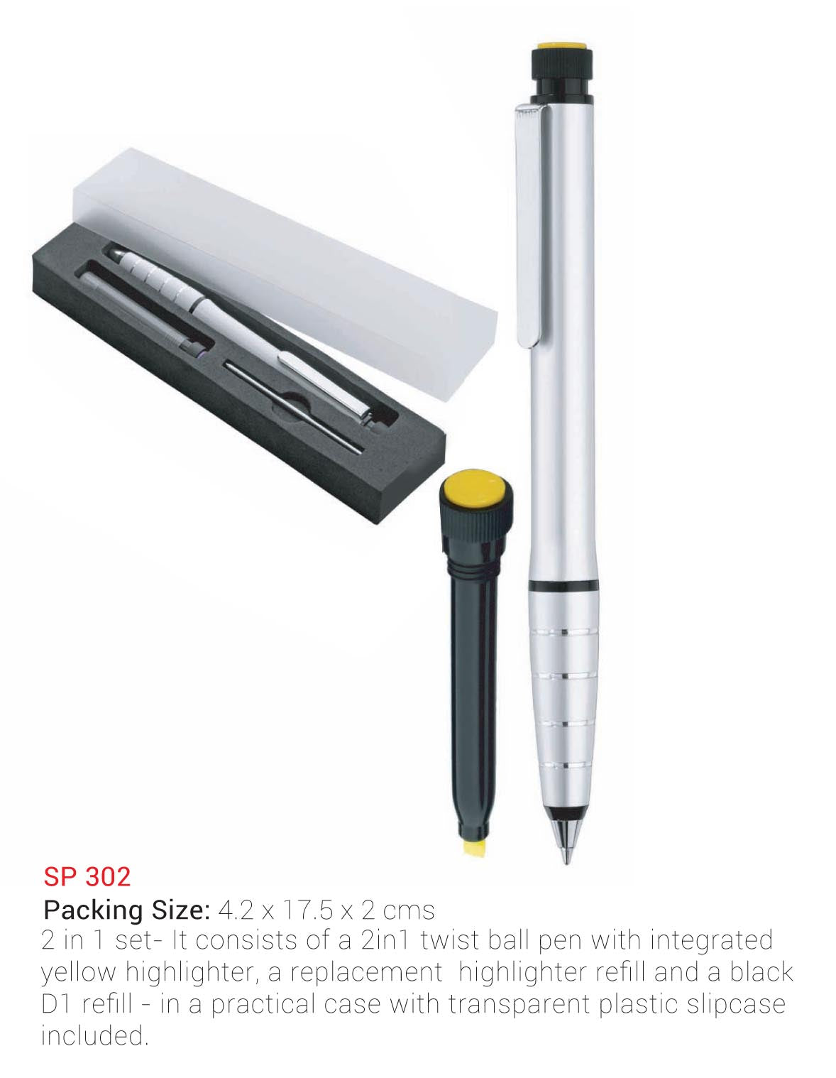 AMS- SP 302 - UMA Metal Pen with Highlighter Secondary image