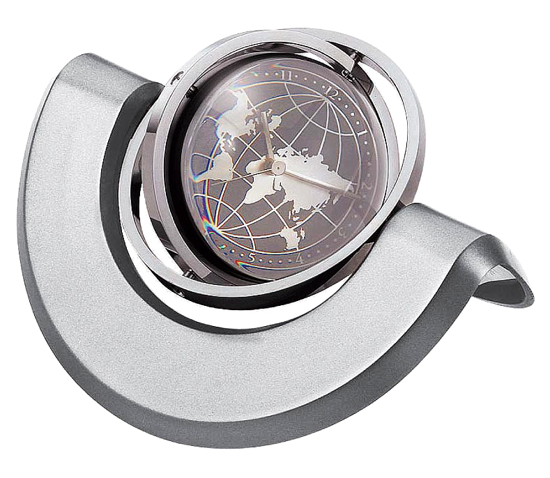 AMS -TC 614 - SPINL  - 3-Angle Gyro Spinning Mag Globe Clock Desktop - Al Masam Stationery LLC Main image