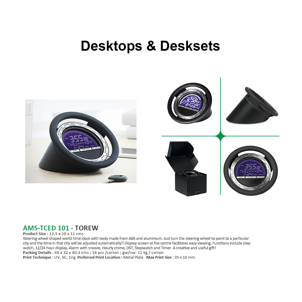 AMS- TCED 101 TOREW Metal Desktop Steering Wheel Shaped Secondary image