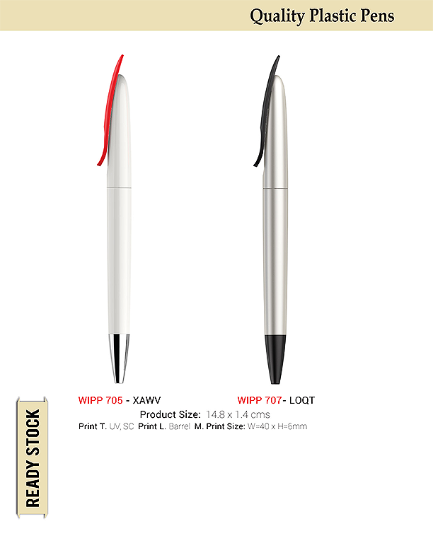 AMS-WIPP 707 - LOQT Plastic Pen - Silver - Al Masam Stationery LLC
