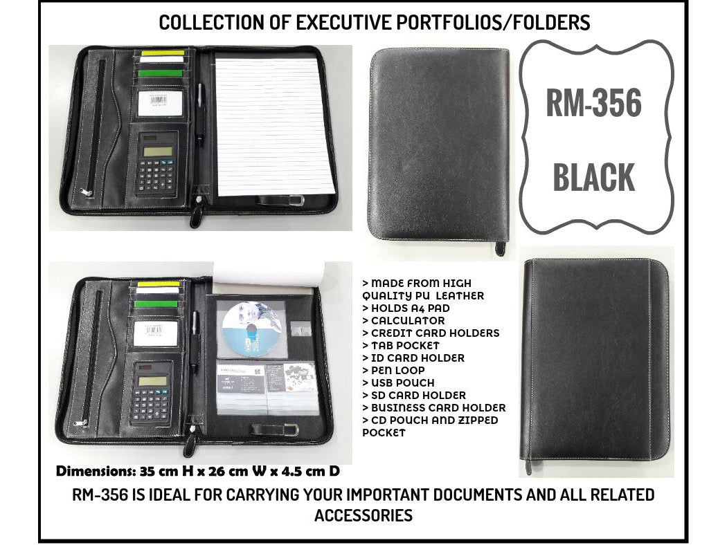Details AMS-RM-356 - Black Zipped folder Secondary image