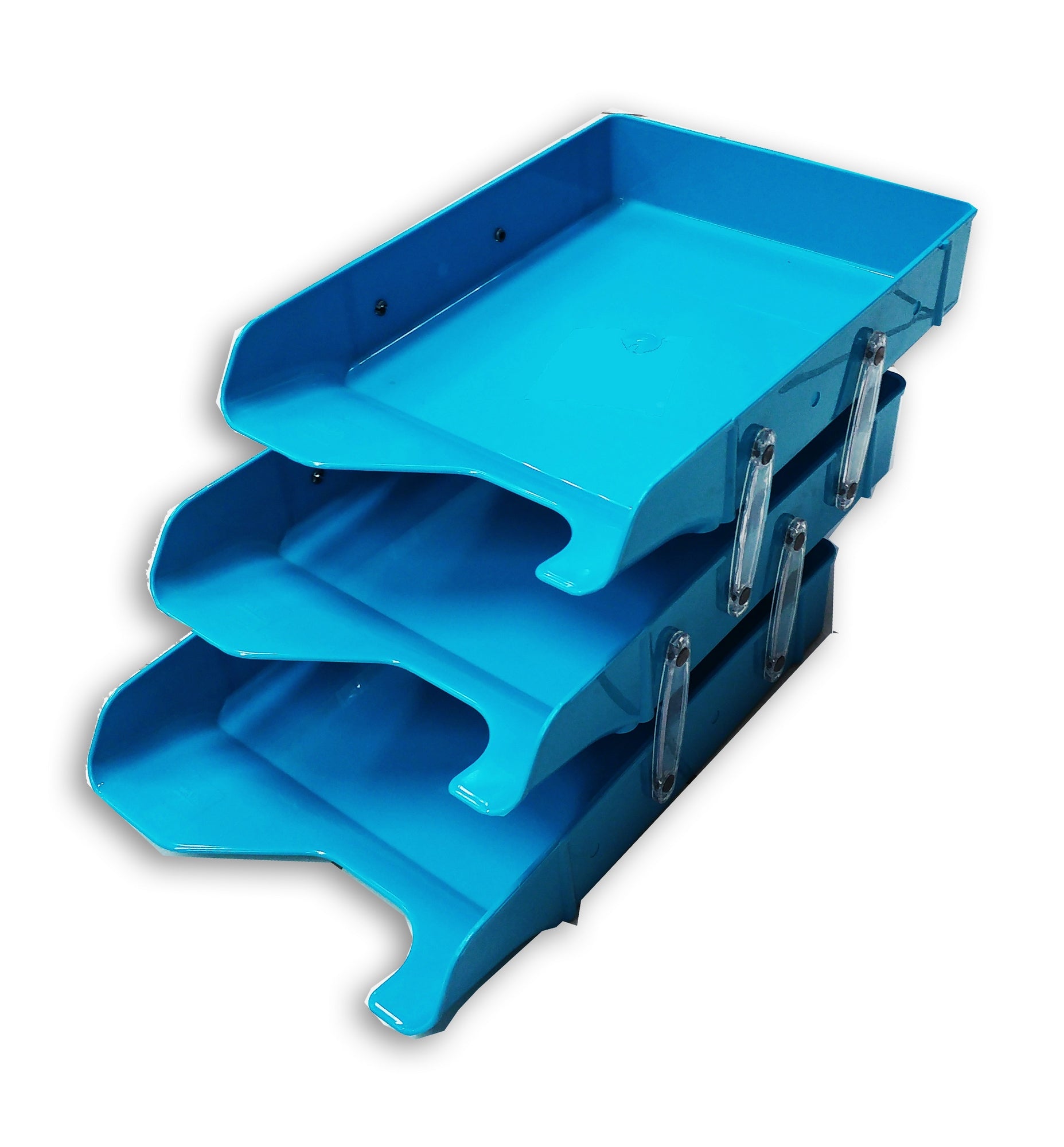 Document Tray 3tier Blue Plastic - Al Masam Stationery LLC Main image