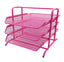 Document Tray 3tier Wiremesh Pink - Al Masam Stationery LLC