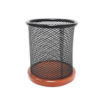Pen Holder with Wooden Base - Al Masam Stationery LLC