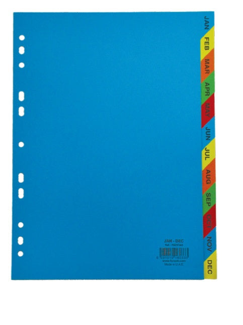 Divider (Jan-Dec) A4 Paper Color - Al Masam Stationery LLC Main image