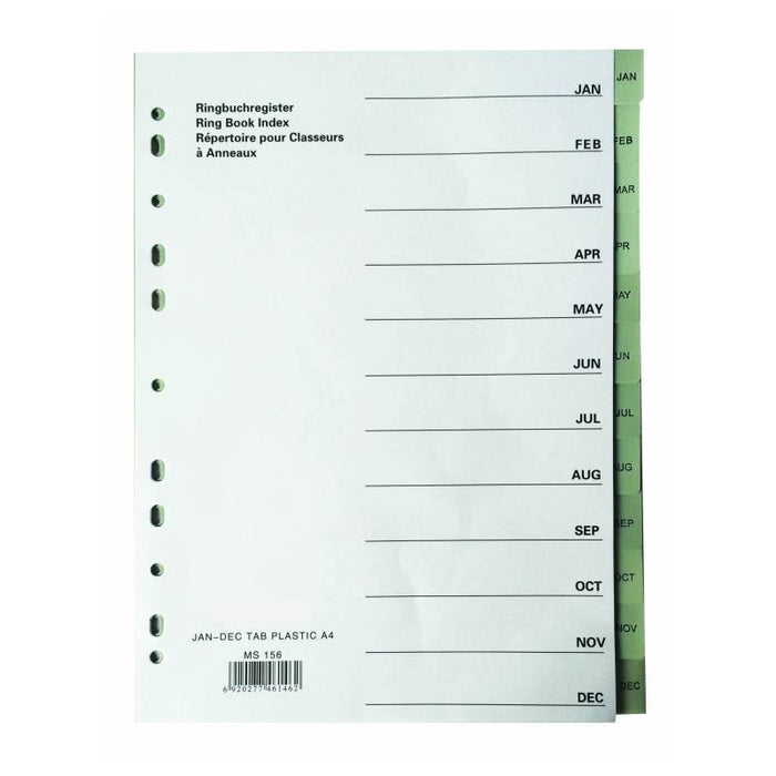 Divider PVC (Jan-Dec) A4 Gray - Al Masam Stationery LLC