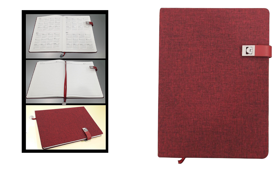 AMS-RM-8604 - RED - A4 size Fabric Notebooks - Al Masam Stationery LLC Main image