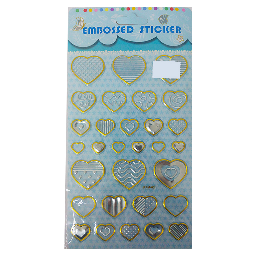 Embossed  Stickers Heart - Al Masam Stationery LLC Main image