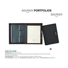 AMS-FO-3288  - BALMAIN Laather Portfolio - Al Masam Stationery LLC