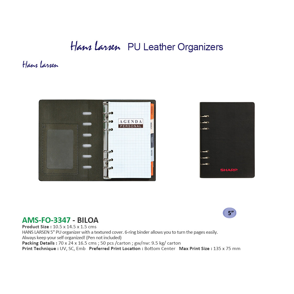 AMS-FO-3347 - Hans Larsen PU Leather Organizers - Al Masam Stationery LLC