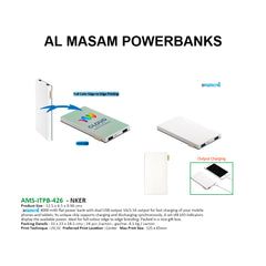 AMS-ITPB-426 - NKER - 4000 MAh Flat Power Bank with Dual USB Output - Al Masam Stationery LLC