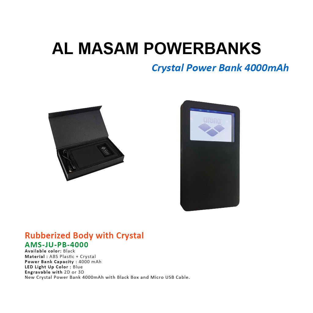 AMS-JU-PB-4000-CR - (400 MAH Powerbank) - Al Masam Stationery LLC