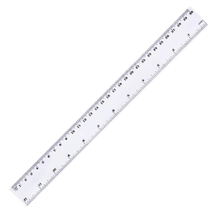 AMS 60cm plastic ruler for measuring and drawing, featuring clear measurement markings and durable plastic construction.
