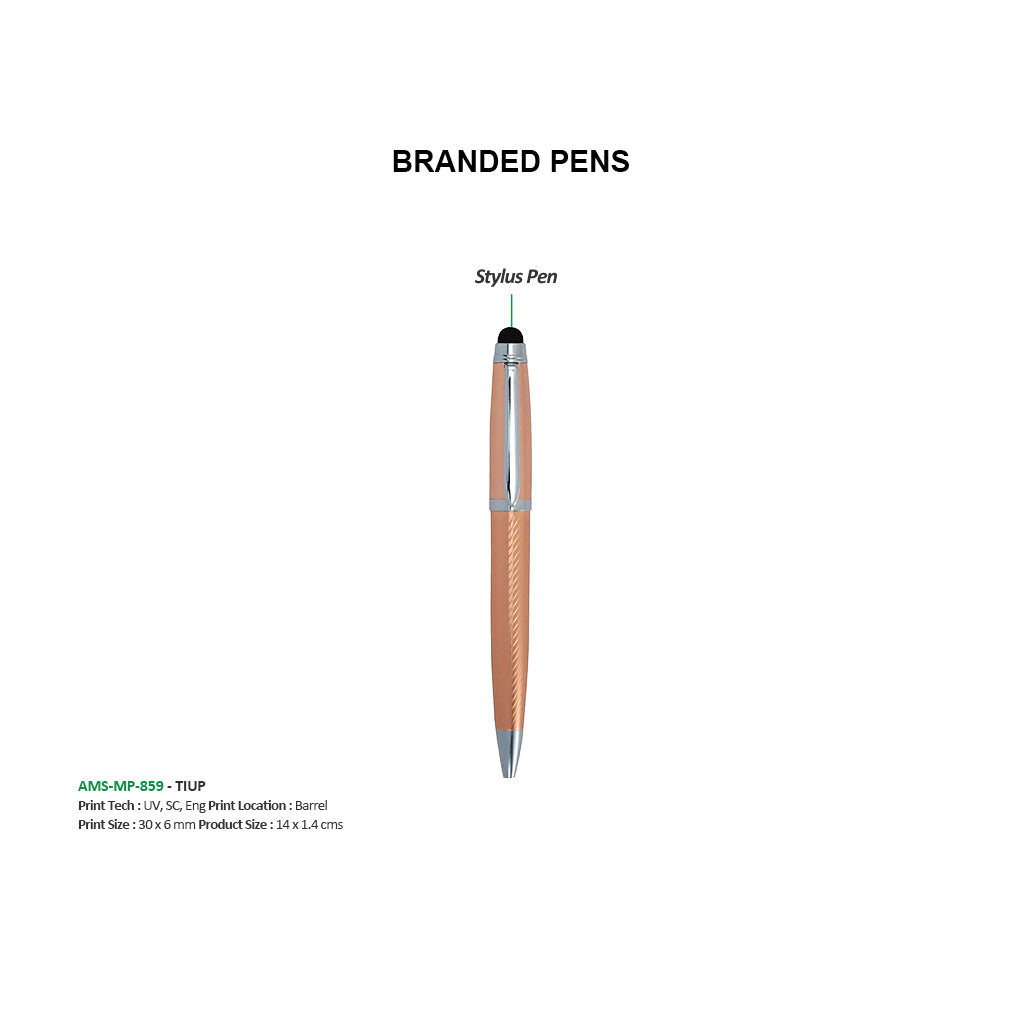 AMS- MP 859 - Tiup Metal Ball Pen with Stylus - Al Masam Stationery LLC
