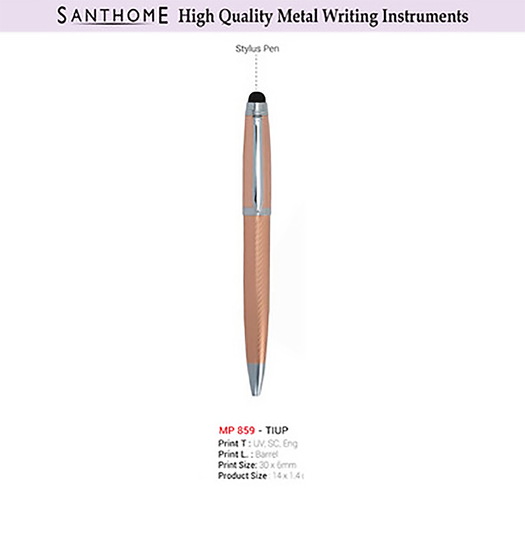 AMS- MP 859 - Tiup Metal Ball Pen with Stylus - Al Masam Stationery LLC