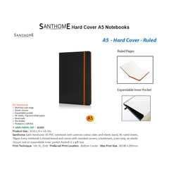 SANTHOME Sukh Hardcover A5 Size, Ruled PVC Notebook - Al Masam Stationery LLC