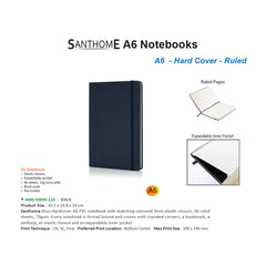 AMS-NBSN-110- KHUS - SANTHOME Hard Cover A6 Notebooks - Al Masam Stationery LLC