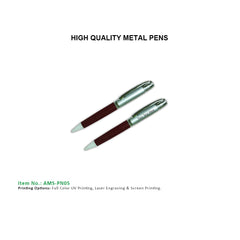 AMS-PN-05 - Metal pen (Leather type barrel) - Al Masam Stationery LLC