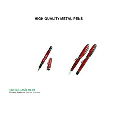 AMS-PN-08 - Metal Pen Maroon Color - Al Masam Stationery LLC