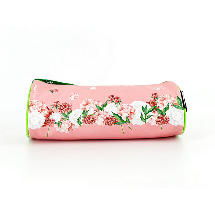 AMS SBC Triangle Pouch with floral design, a compact pencil case featuring a triangle shape and colorful flower pattern.