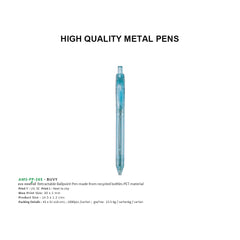 AMS-PP-265 - BUVY- Plastic Pens (Recycled pen) - Al Masam Stationery LLC