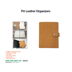 AMS-RM-200-F-44 - Brown PU Leather Organizer - Al Masam Stationery LLC