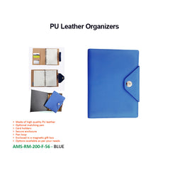 AMS-RM-200-F-56 - BLUE PU LEATHER ORGANIZER - Al Masam Stationery LLC