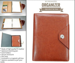 AMS-RM-200 F 56 - (Brown) - PU Leather Organizer - Al Masam Stationery LLC