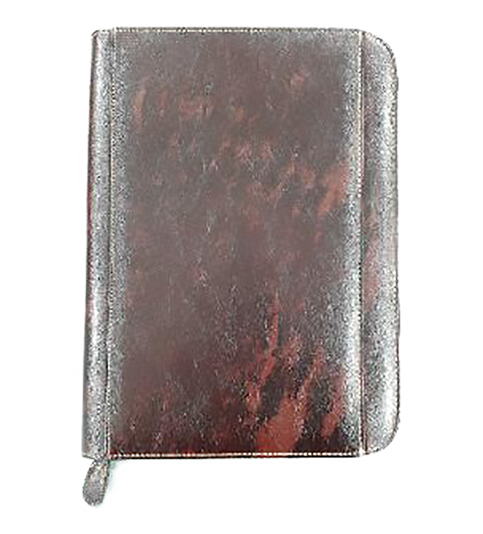 AMS-RM-356 - Marble Brown Zipped folder - Al Masam Stationery LLC