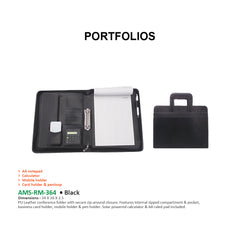 AMS-RM-364 - PU Leather Portfolio - Al Masam Stationery LLC