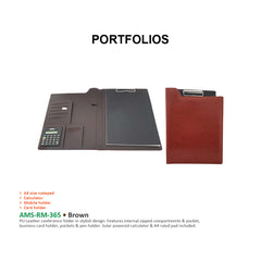 AMS-RM-365 - PU leather clip folder - Al Masam Stationery LLC