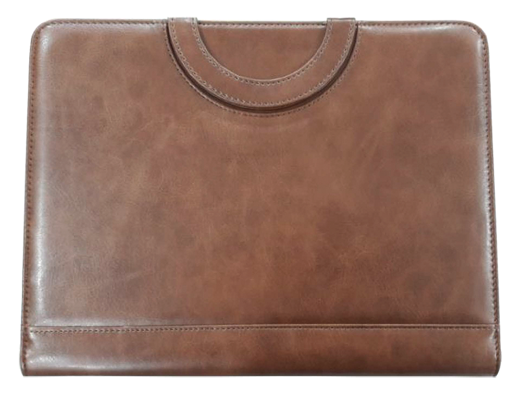 RM-371 - PU leather folder with handle (Marble Brown) - Al Masam Stationery LLC