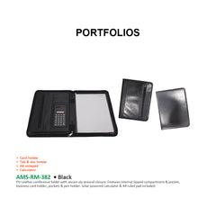 AMS-RM-382 - PU Leather portfolio - Al Masam Stationery LLC