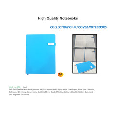 AMS-RM-8504 - LIGHT BLUE - A4 size - Soft touch Notebooks - Al Masam Stationery LLC