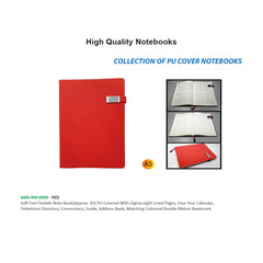 AMS-RM-8505 - RED -A5 size- Soft touch Notebooks - Al Masam Stationery LLC