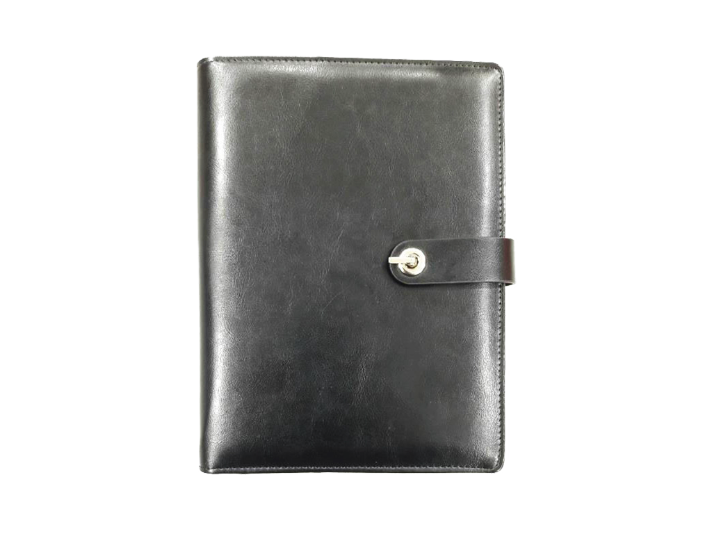 AMS-RM-S 21 - (Black) PU Leather Organizer - Al Masam Stationery LLC