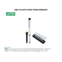 AMS- SP 302 - UMA Metal Pen with Highlighter - Al Masam Stationery LLC