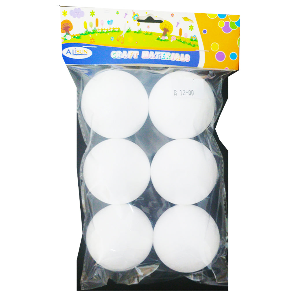 Craft Mat Thermocol Balls 6pc - Al Masam Stationery LLC Main image