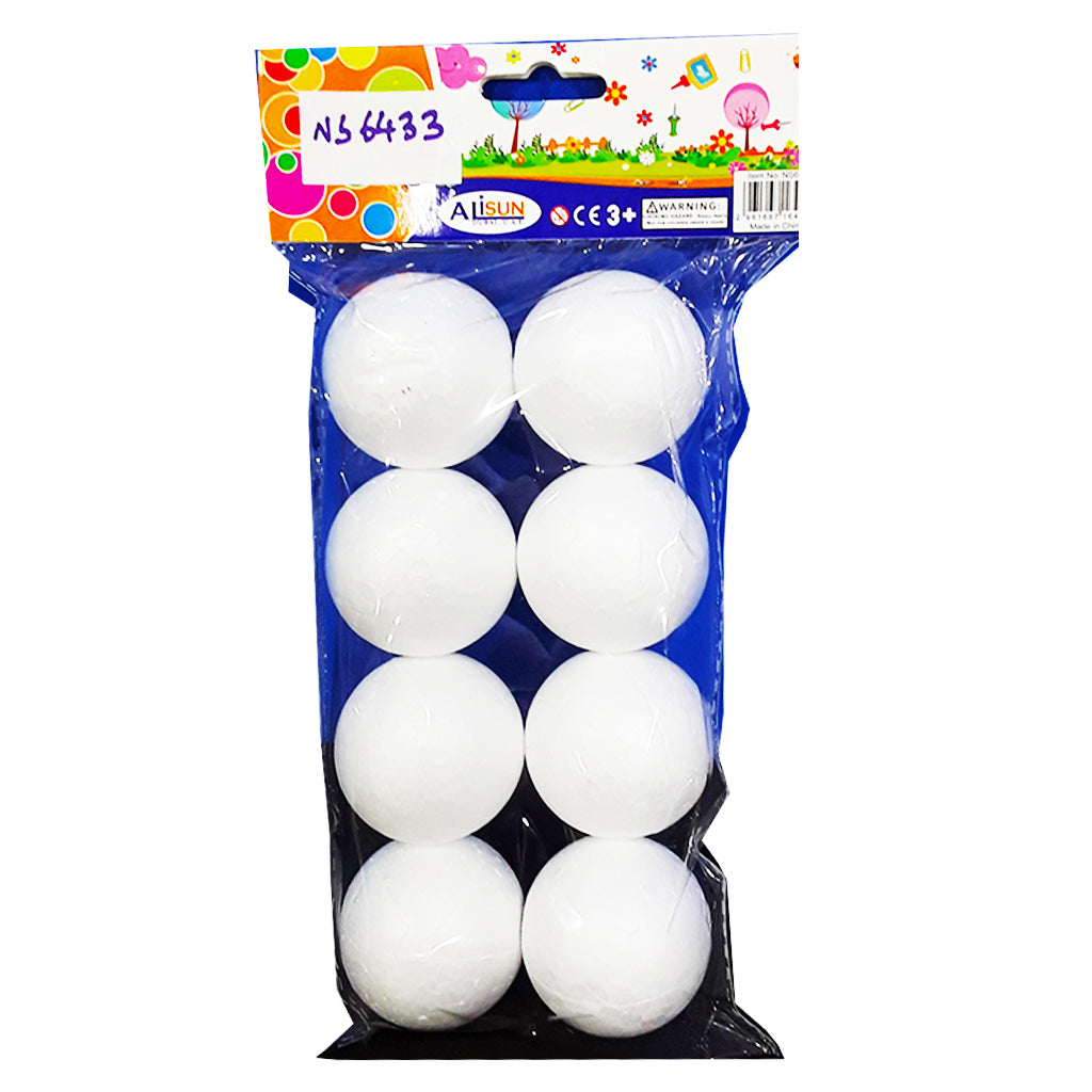 Craft Mat Thermocol Balls 8pc - Al Masam Stationery LLC Main image