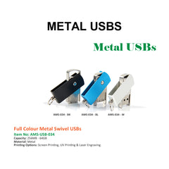 Full Colour Metal Swivel USB - Al Masam Stationery LLC