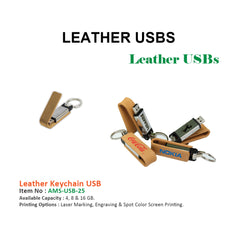 Leather Keychain USB - Model 1 - Al Masam Stationery LLC