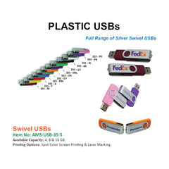 Swivel USBs Matt Silver - Al Masam Stationery LLC