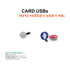 MINI SIZED CARD USBs Brand Logo Print - Al Masam Stationery LLC