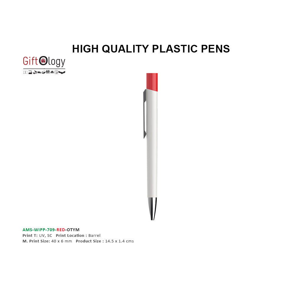 AMS-WIPP-709-RED-OTYM (Plastic pen) - Al Masam Stationery LLC