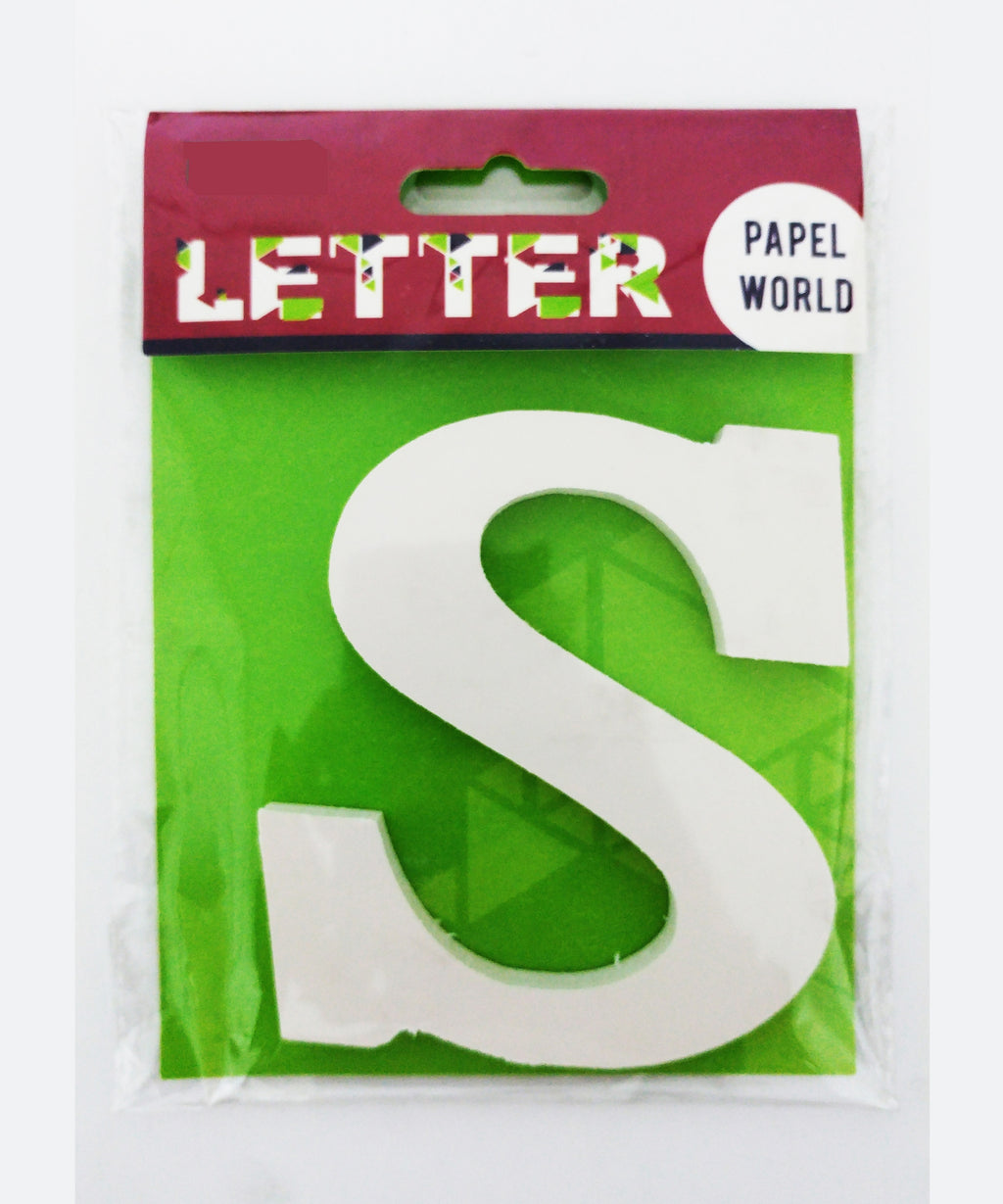 Wooden Letters White "S" - Al Masam Stationery LLC