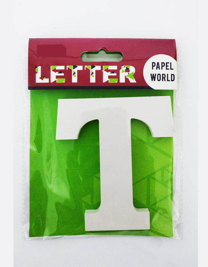 Wooden Letters White "T" - Al Masam Stationery LLC