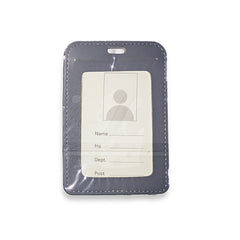 ID Card Holder (PULeather) Grey - Model 1 - Al Masam Stationery LLC